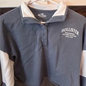 Hollister Kids Blue and White Polo Shirt